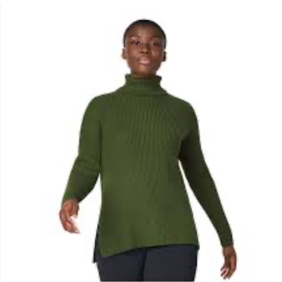 FWD Women's Friday Tech Wool Funnel Green Sweater - Picture 1 of 8